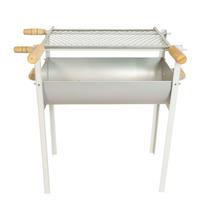 Churrasqueira Portátil Galvanizada 50x30 com Grelha e Pés Removíveis - Leve e Resistente SF81