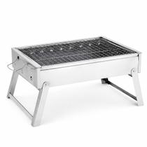 Churrasqueira Portátil Inox a Carvão Compacta para Praia e Varanda Churrasqueira Portátil Inox a Carvão Compacta para Praia e Varanda