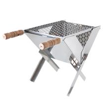 Churrasqueira Portatil Inox Modelo Maleta Dobrável Com Grelha Inox Pesca Camping Praia Churrasqueira Portatil Inox Modelo Maleta Dobrável Com Grelha Inox Pesca Camping Praia