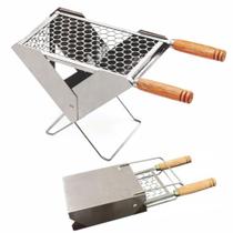 Churrasqueira Portátil Maleta Dobrável em Inox