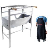 Churrasqueira Portatil Reforçada Com Grelha inox e Avental 50cm