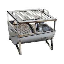 Churrasqueira Praia e Campo Aço Inox Com Grelha 30x28x24cm Churrasqueira Praia e Campo Aço Inox Com Grelha 30x28x24cm