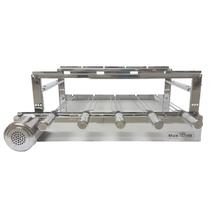 Churrasqueira Pré moldada Max Grill 100 Inox Giratória 5 Espetos Motor Elétrico 1 30 hp WEG Original 110V ou 220V Churrasqueira Pré moldada Max Grill 100 Inox Giratória 5 Espetos Motor Elétrico 1 30 hp WEG Original 110V ou 220V