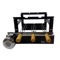 Churrasqueira Pré moldada Max Grill Giratória 3 Espetos PréMoldada Motor Elétrico 1 30 hp WEG Original 110V ou 220V