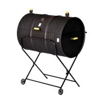 Churrasqueira Termômetro A Bafo Tambor Suporte E Rodas 200l.