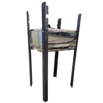 Churrasqueira Vidal Inox Média 56x32x74cm Portátil Resistente Prática Assados Jardim Varanda