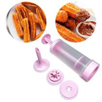 Churros Fácil Máquina de Fazer Churros Manual Acompanha 2 Bicos + Recheador Doces Copcake Churros Fácil Máquina de Fazer Churros Manual Acompanha 2 Bicos + Recheador Doces Copcake