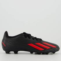 Chuteira Adidas Deportivo II FxG Campo Juvenil Preta e Vermelha