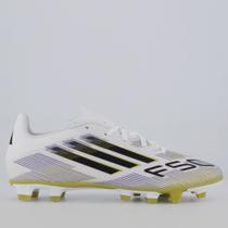 Chuteira Adidas F50 Club FG/MG Campo Branca e Dourada