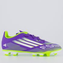 Chuteira Adidas F50 Club FG/MG Campo Juvenil Roxa e Verde