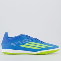 Chuteira Adidas F50 Club Futsal Azul e Verde Chuteira Adidas F50 Club Futsal Azul e Verde