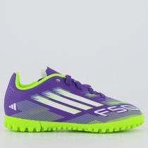 Chuteira Adidas F50 Club Society Juvenil Roxa e Verde Chuteira Adidas F50 Club Society Juvenil Roxa e Verde