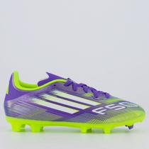 Chuteira Adidas F50 League FG/MG Campo Juvenil Roxa e Verde