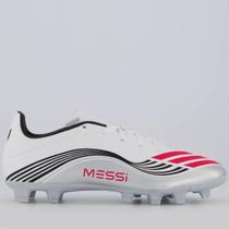 Chuteira Adidas F50 Messi Club FG/MG Campo Branco e Prata