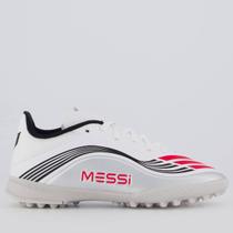 Chuteira Adidas F50 Messi League Society Infantil Branca e Prata Chuteira Adidas F50 Messi League Society Infantil Branca e Prata