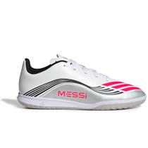 Chuteira Adidas Futsal F50 Club Messi Infantil Branco/Cinza/Preto Chuteira Adidas Futsal F50 Club Messi Infantil Branco/Cinza/Preto