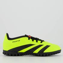 Chuteira Adidas Predator 24 Club TF Society Juvenil Verde Limão e Preta