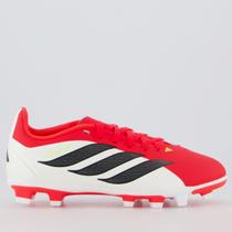 Chuteira Adidas Predator Club Campo Juvenil Vermelha e Branca Chuteira Adidas Predator Club Campo Juvenil Vermelha e Branca