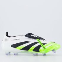Chuteira Adidas Predator Elite Lin FG Campo Branca e Verde Chuteira Adidas Predator Elite Lin FG Campo Branca e Verde