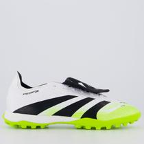 Chuteira Adidas Predator League Lin Society Branca e Verde