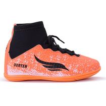 Chuteira Botinha Infantil Futsal Cano Alto Quadra Lisa Salão Futebol