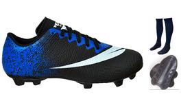 Chuteira Campo Adulto Infantil com Meião Caneleira