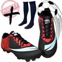 Chuteira Campo Adulto Infantil com meião Colada e Costurada