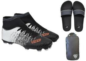 Chuteira Campo Botinha UZ Cravo Adulto + Chinelo Slide + Bolsa Esportiva Chuteira Campo Botinha UZ Cravo Adulto + Chinelo Slide + Bolsa Esportiva