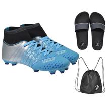 Chuteira Campo Botinha UZ Cravo Adulto + Chinelo Slide + Bolsa Esportiva Chuteira Campo Botinha UZ Cravo Adulto + Chinelo Slide + Bolsa Esportiva