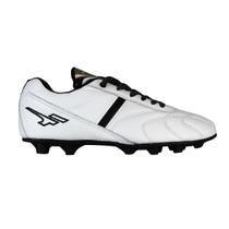 Chuteira Campo Couro Legítimo Branca Solado de Borracha Finta Pro Magna