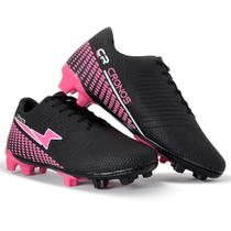 Chuteira Campo Futebol Trava Cronos Sola Costurada Adulto Masculino Feminino Chuteira Campo Futebol Trava Cronos Sola Costurada Adulto Masculino Feminino