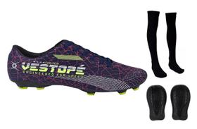 Chuteira Campo Futebol Vestope Faster Adulto Juvenil KIT MC Chuteira Campo Futebol Vestope Faster Adulto Juvenil KIT MC