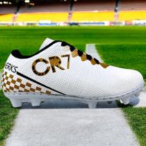 Chuteira Campo Infantil Grama Natural Sapato de Futebol Cr7 Copa Leve e Confortável