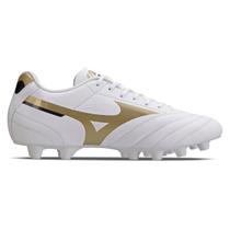 Chuteira Campo Mizuno Morelia Club MD - Branco-Dourado