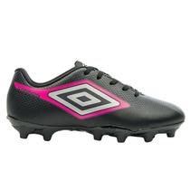 Chuteira Campo Umbro Cannon Junior Masculino Preto /Cinza /Rosa Fluor