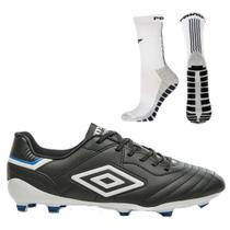 Chuteira Campo Umbro Speciali Classic + Meia Antiderrapante Branca