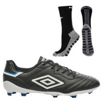 Chuteira Campo Umbro Speciali Classic + Meia Antiderrapante Preta