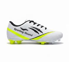 Chuteira de Campo Profissional Adulto e Infantil Masculina Sporting Hound Trava Cravo Birro Travão Futebol de Campo Grama Natural, Colada e Costurada Chuteira de Campo Profissional Adulto e Infantil Masculina Sporting Hound Trava Cravo Birro Travão Futebol de Campo Grama Natural, Colada e Costurada