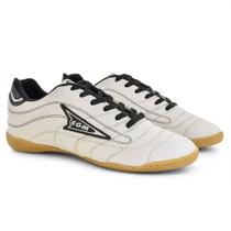 Chuteira de Futsal Masculina Couro Futebol Leve Durável EGM Milan Indoor Branco Chuteira de Futsal Masculina Couro Futebol Leve Durável EGM Milan Indoor Branco