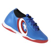 Chuteira Dray Futsal 4500 Marvel Capitão América Azul e Vermelha - Infantil