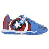 Chuteira Dray Futsal Marvel 4303 Capitão América Azul e Vermelho - Infantil