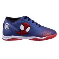 Chuteira Dray Futsal Marvel Homem Aranha Infantil Azul