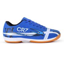 Chuteira Futsal Cr7 Preta Leve e Confortável para Quadra e Salão Solado Reforçado