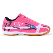 Chuteira Futsal Cr7 Preta Leve e Confortável para Quadra e Salão Solado Reforçado