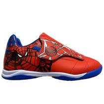 Chuteira Futsal Dray Marvel Homem Aranha Infantil Vermelha