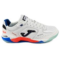 Chuteira Futsal Joma Top Flex Plus Original Profissional cor:Branco/VermelhoTamanho:38Gênero:Únissex