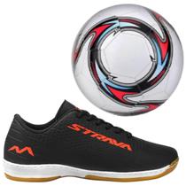 Chuteira Futsal Juvenil Tênis Quadra Salão Costurada com Bola de futebol n5 - STRAVA