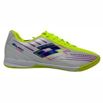 Chuteira Futsal Lotto Solista Flash Unissex Branco Amarelo Chuteira Futsal Lotto Solista Flash Unissex Branco Amarelo