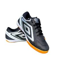 Chuteira Futsal Masculina Bump Preta com Detalhes Prata_ Leve Confortavel e com Solado Antiderrapante