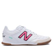 Chuteira Futsal New Balance 442 V2 Team IN Branco/rosa